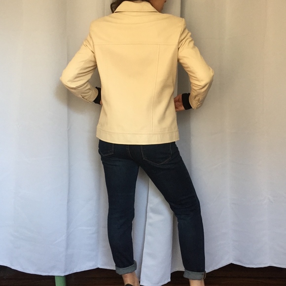 Dana Buchman Cream Leather Jacket - Picture 4 of 4